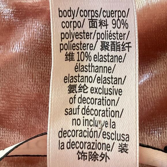 Victoria's Secret Pink Crushed Velvet Pajama Top MED Button Front Long Sleeves - Picture 6 of 7